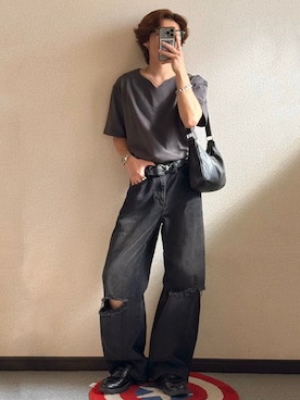 「TORY LEATHER（トリーレザー）のアイテム」を使った、りゅうせいさん（メンズ・163cm）の夏コーディネート