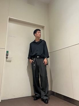 「tk.TAKEO KIKUCHI（ティーケータケオキクチ）のアイテム（バッグ）」を使った、山田律紀さん（メンズ・179cm）の秋コーディネート