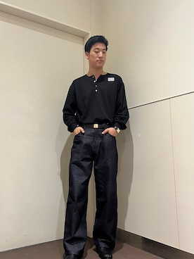 「tk.TAKEO KIKUCHI（ティーケータケオキクチ）のアイテム（トップス）」を使った、山田律紀さん（メンズ・179cm）の秋コーディネート