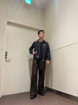 「tk.TAKEO KIKUCHI（ティーケータケオキクチ）のアイテム（ジャケット/アウター）」を使った、山田律紀さん（メンズ・179cm）の秋コーディネート