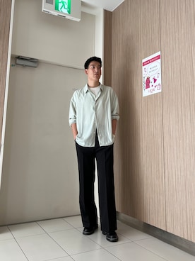 「tk.TAKEO KIKUCHI（ティーケータケオキクチ）のアイテム（トップス）」を使った、山田律紀さん（メンズ・179cm）の夏コーディネート