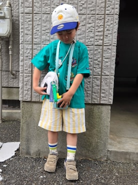 「petit main（プティマイン）のアイテム」を使った、gengen1026さん（キッズ・100cm）の夏コーディネート