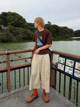 「WISH FOR EVER（ウィッシュフォーエバー）のアイテム」を使った、Yuuriさん（メンズ・183cm）の夏コーディネート