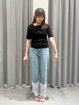 「アイテム（デニムパンツ）」を使った、reikaさん（レディース・160cm）の夏コーディネート