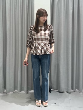 「NATURAL BEAUTY BASIC（ナチュラルビューティーベーシック）のアイテム（その他パンツ）」を使った、reikaさん（レディース・160cm）の夏コーディネート
