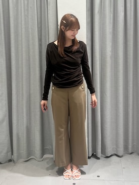 「NATURAL BEAUTY BASIC（ナチュラルビューティーベーシック）のアイテム（その他パンツ）」を使った、reikaさん（レディース・160cm）の秋コーディネート