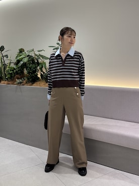 「NATURAL BEAUTY BASIC（ナチュラルビューティーベーシック）のアイテム（その他パンツ）」を使った、minaminbbさん（レディース・158cm）の秋コーディネート