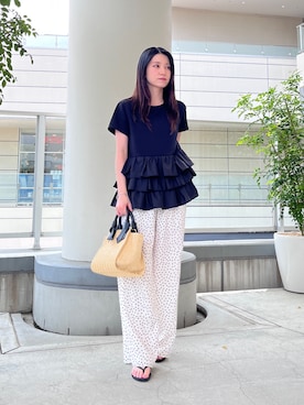 「NATURAL BEAUTY BASIC（ナチュラルビューティーベーシック）のアイテム」を使った、reinaさん（レディース・155cm）の夏コーディネート