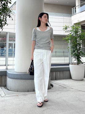 「NATURAL BEAUTY BASIC（ナチュラルビューティーベーシック）のアイテム」を使った、reinaさん（レディース・155cm）の夏コーディネート