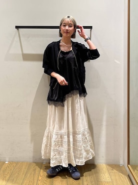 「BAYFLOW（ベイフロー）のアイテム（ブルゾン）」を使った、てぃーさん（レディース・169cm）の春コーディネート