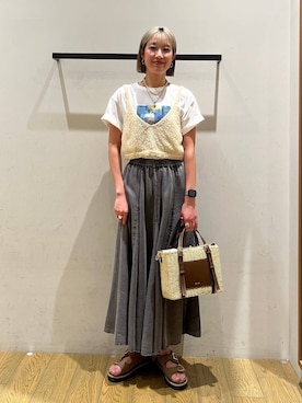 「BAYFLOW（ベイフロー）のアイテム（バッグ）」を使った、てぃーさん（レディース・169cm）の春コーディネート