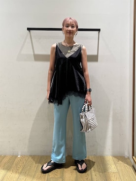 「HEREIAM（ヘレイアム）のアイテム」を使った、てぃーさん（レディース・169cm）の夏コーディネート