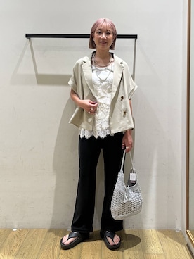 「BAYFLOW（ベイフロー）のアイテム」を使った、てぃーさん（レディース・169cm）の夏コーディネート
