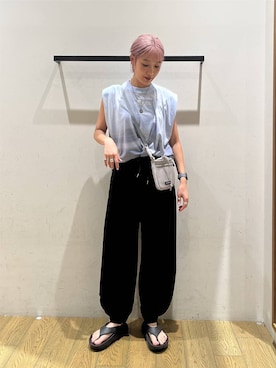 「HEREIAM（ヘレイアム）のアイテム」を使った、てぃーさん（レディース・169cm）の夏コーディネート