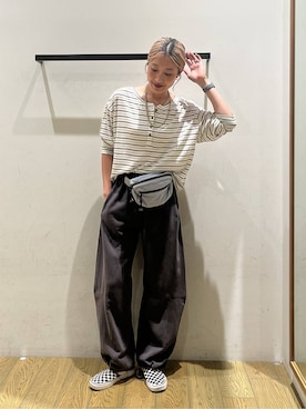 「BAYFLOW（ベイフロー）のアイテム」を使った、てぃーさん（レディース・169cm）の秋コーディネート