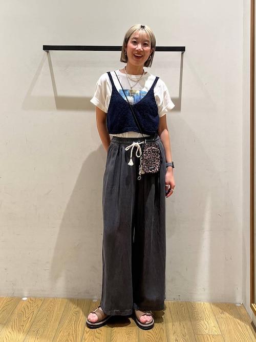 しなやかな素材感]ライトオンスデニムワイドパンツ（デニムパンツ 