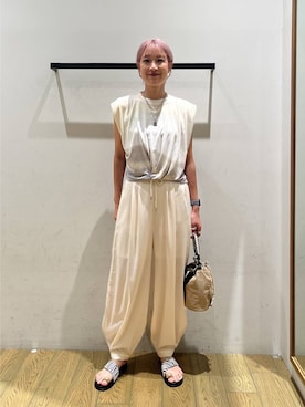 「HEREIAM（ヘレイアム）のアイテム」を使った、てぃーさん（レディース・169cm）の夏コーディネート