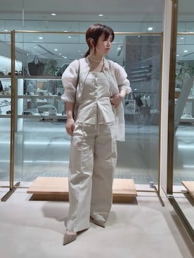「THE PAUSE（ザ ポーズ）の【THE PAUSE】ロープベルトパンツ（その他パンツ、ベージュ系）」を使った、wg_iijimaさん（レディース・157cm）の春コーディネート