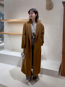 「アイテム（チェスターコート）」を使った、wg_iijimaさん（レディース・157cm・20代）の冬コーディネート