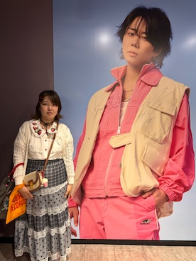 「古着のアイテム（カーディガン/ボレロ、ホワイト系）」を使った、しずくさん（レディース・162cm）の春コーディネート