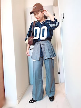 「アイテム（スラックス）」を使った、アリエル＊さん（レディース・155cm）の秋コーディネート