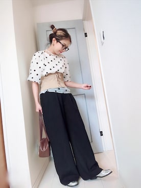 「chuclla（チュクラ）の2way メタルビーズ コードブレス cha25s037（ブレスレット）」を使った、アリエル＊さん（レディース・155cm）の夏コーディネート