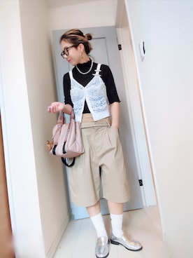 「レーストップス」｜アリエル＊さん（レディース・155cm）の夏コーディネート