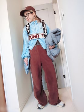 「アイテム（ジャージ）」を使った、アリエル＊さん（レディース・155cm）の冬コーディネート