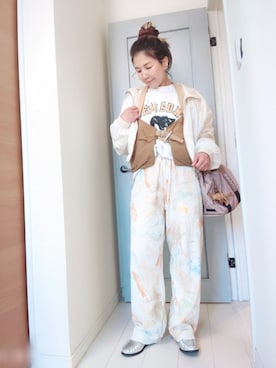 「柄パンツ」｜アリエル＊さん（レディース・155cm）の春コーディネート