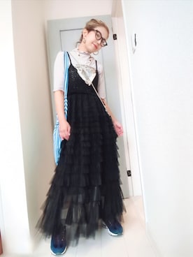 「アイテム（メガネ）」を使った、アリエル＊さん（レディース・155cm）の秋コーディネート