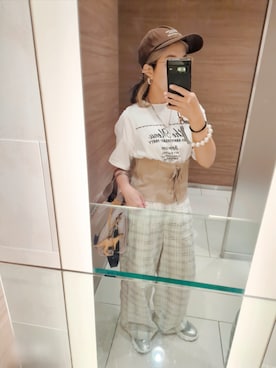 「アイテム（帽子）」を使った、アリエル＊さん（レディース・155cm）の秋コーディネート