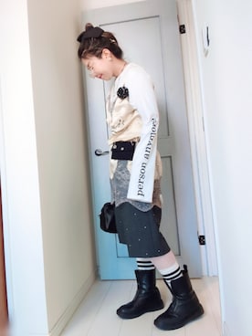 「アイテム（ポーチ）」を使った、アリエル＊さん（レディース・155cm）の春コーディネート