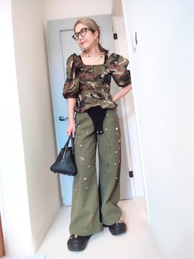 「アイテム（メガネ）」を使った、アリエル＊さん（レディース・155cm）の秋コーディネート