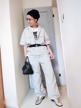 「GUコーデ」｜「アイテム（ローファー）」を使った、アリエル＊さん（レディース・155cm）の夏コーディネート