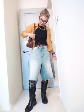 「アイテム（レッグウェア）」を使った、アリエル＊さん（レディース・155cm）の秋コーディネート