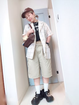 「アイテム（チノパンツ）」を使った、アリエル＊さん（レディース・155cm）の秋コーディネート