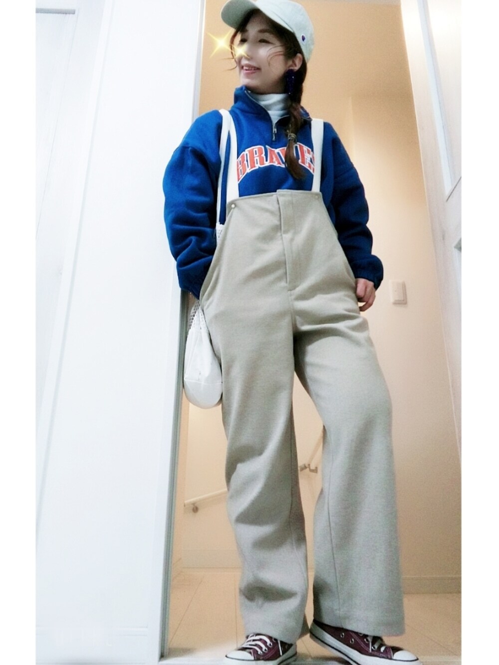 美品 RED CHOP WORKS ハイウエストウォームサロペット CANAL JEAN（キャナルジーン）の「RED CHOP WORKS(レッド