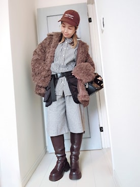 「NOGLE（ノグル）のアイテム」を使った、アリエル＊さん（レディース・155cm）の冬コーディネート