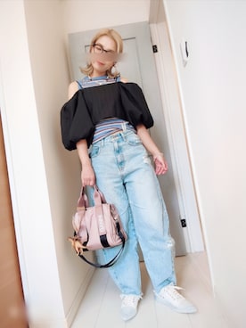「アイテム（タンクトップ）」を使った、アリエル＊さん（レディース・155cm）の秋コーディネート