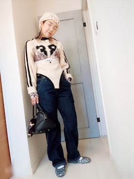 「Lee（リー）のアイテム（パンツ）」を使った、アリエル＊さん（レディース・155cm）の冬コーディネート