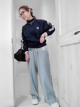 「アイテム（ジャージ）」を使った、アリエル＊さん（レディース・155cm）の冬コーディネート