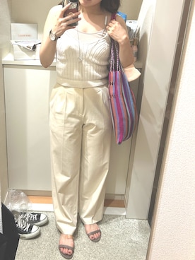 「3色コーデ」｜「アイテム（アクセサリー）」を使った、m.さん（レディース・161cm）の秋コーディネート