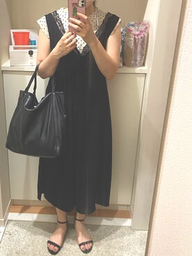 「3色コーデ」｜「アイテム（ワンピース/ドレス）」を使った、m.さん（レディース・161cm）の夏コーディネート
