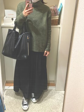 「SEE BY CHLOE（シーバイクロエ）のHARRIET　ハリエット　ミディアムホーボー（ショルダーバッグ）」を使った、m.さん（レディース・161cm）の春コーディネート