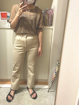 「ハイウエストストレートジーンズ」｜m.さん（レディース・161cm）の夏コーディネート