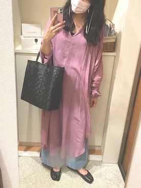 「3色コーデ」｜「アイテム（ワンピース/ドレス）」を使った、m.さん（レディース・161cm）の秋コーディネート