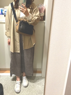 「3色コーデ」｜「アイテム（アクセサリー）」を使った、m.さん（レディース・161cm）の秋コーディネート