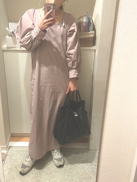 「3色コーデ」｜「アイテム（ワンピース/ドレス）」を使った、m.さん（レディース・161cm）の冬コーディネート