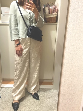 「3色コーデ」｜「アイテム（アクセサリー）」を使った、m.さん（レディース・161cm）の秋コーディネート
