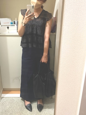 「SEE BY CHLOE（シーバイクロエ）のHARRIET　ハリエット　ミディアムホーボー（ショルダーバッグ）」を使った、m.さん（レディース・161cm）の夏コーディネート